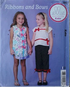 Ellie Mae K260 Girls Ribbons and Bows Dress Top Capris Sewing Pattern Sz 3-10 - Picture 1 of 1