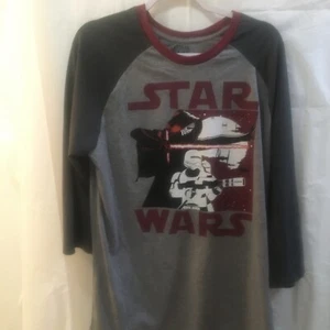 Star Wars Men’s 2XL  Long Sleeves T-Shirt Grey and Burgundy in Color - Picture 1 of 3