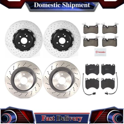 适用于梅赛德斯-奔驰 SL55 AMG 2007 2008 后前刹车片和转子布雷博 — 第 1/4 张图片