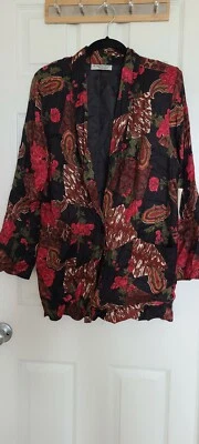 Blazer KENSINGTON SQUARE Vintage Floral Solder Acolchado Un Botón Mediano Nuevo con Etiquetas Foto 1 de 4
