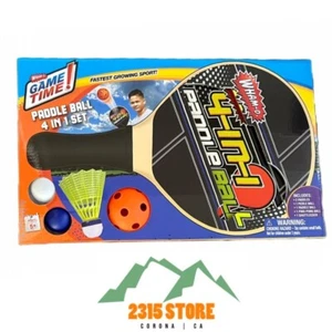 Neu WHAM-O Game Time Paddle 4 in 1 Spielset Spielen 4 verschiedene Spiele Pickle Ball - Bild 1 von 2