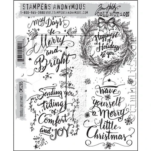 tim holtz  Cms285 Doddle Christmas   Stamp Set Stampers Anonymous - Image 1 of 1