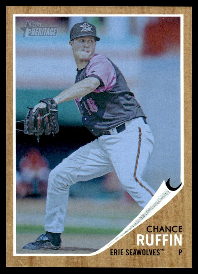 2011 Topps Heritage Minor League Red Tint Chance Ruffin /620 Erie SeaWolves #165 - Image 1 of 2