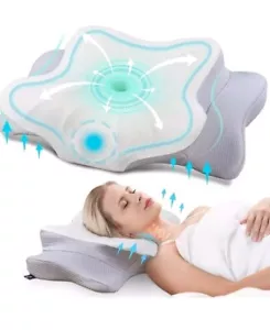 DONAMA Cervical Pillow for Neck Pain Relief Contour Memory Foam Queen Size Gray - Picture 1 of 20