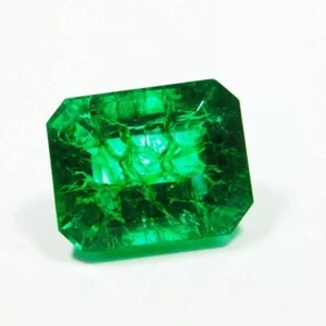 Green Emerald Natural Emerald Cut Colombian Size 10-12 Ct Gemstone EGL Certified - Picture 1 of 5