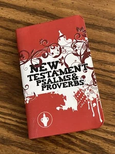 New Testament Psalms Proverbs GIDEON BIBLE Pocket Mini Red Swirls - Picture 1 of 4