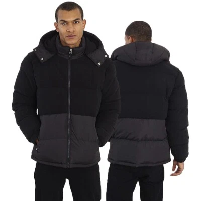Mens Brave Soul Anderton Funnel Neck Padded Jacket with Removable Hood - Image 1 of 4
