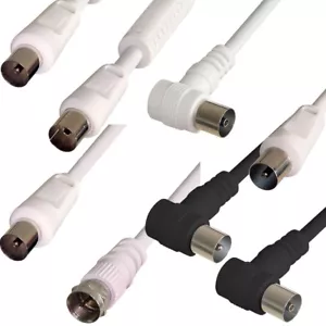 Selectable Antenna Cable Satellite Coax TV BK Coaxial F Male Adapter Ferrite Receiver - Picture 1 of 15