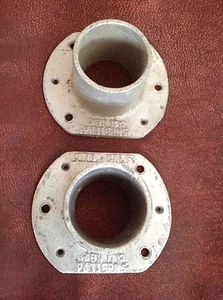 Vintage 2" Aluminium Hebel Stange Schiene End Klammern (2) Burbank Kalifornien USA - Bild 1 von 6