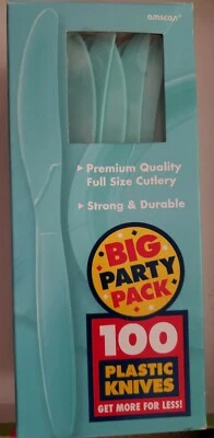 Big Party Pack 100 Cuchillos de Plástico, Azul, Tamaño Completo, Fuerte y Calidad Premium  Foto 1 de 4