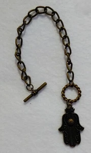 Bracelet & Charm - metal Alloy linked chain Toggle lock Bracelet - 7 in Long - Picture 1 of 7