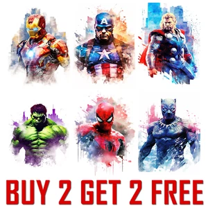 Marvel Avengers MCU Watercolour Style Posters Prints Superhero Bedroom Posters - Picture 1 of 8
