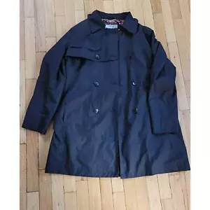 Nine West Double Breasted Black Light Weight Trench Coat SIZE L - Picture 1 of 3