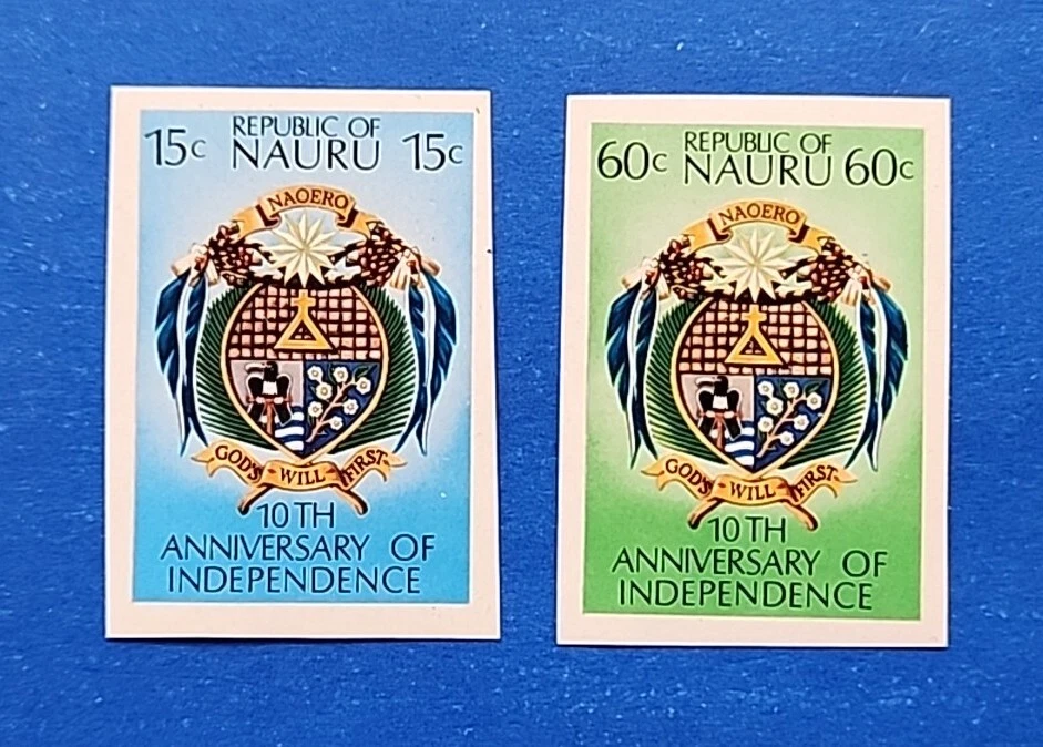 Juego completo de estampillas de Nauru, Scott 159-160 MNH Foto 1 de 1