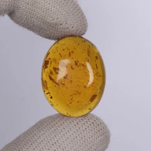 Real Orange Color Amber Oval Cut Gemstone 12.75 Carat 25x19x6 Size for Pendants - Picture 1 of 5