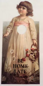 Door Knob Note Hanger Victorian Be Home Late Notice Sign - Picture 1 of 3