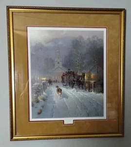 "Christmas In The Village" G.Harvey Framed Art Signed, Numbered & Stamped #9436 - Picture 1 of 19