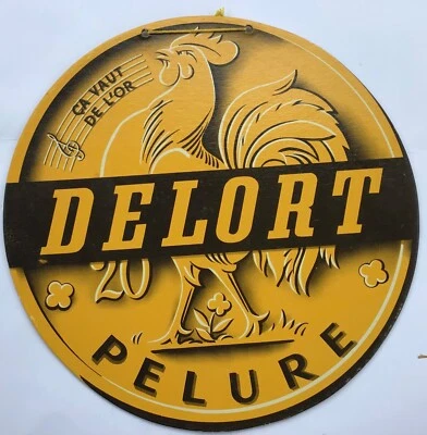 ANCIEN CARTON PUBLICITAIRE DELORT PELURE ÇA VAUT DE L’OR VINS EN GROS ROOSTER - Photo 1/2