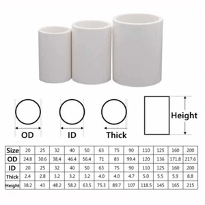 White PVC Pipe Fittings Connector Straight Pipe Coupling Socket ID 16mm - 200mm - Picture 1 of 7