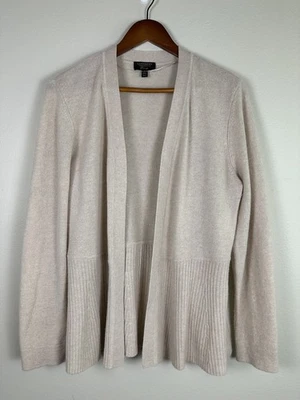 Cárdigan Charter Club para mujer L marrón beige 100 % cachemir frente abierto clásico Foto 1 de 4