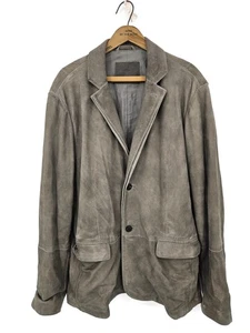 Allsaints Kaioku Leather Blazer Jacket Mens L Steel Grey - Picture 1 of 8