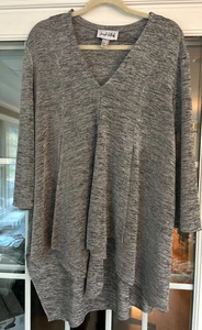 EUC JOSEPH RIBKOFF graue Tunika asymmetrisch Taschentuchsaum drapiert 18 Lagenlook - Bild 1 von 8