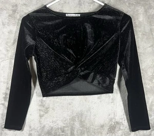 Knitworks Dress top cover youth Girls Size M (10) Black long sleeves shimmer - Picture 1 of 6