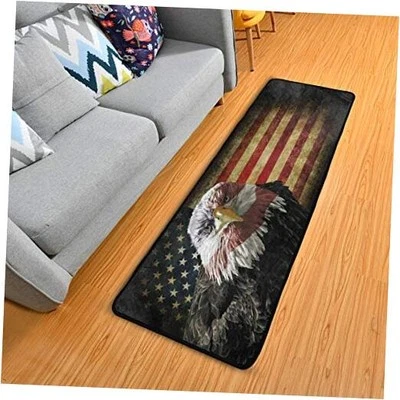 American Bald Eagle Flag Runner Rug Floor Mat Non-Skid Fourth of July Kitchen  - Image 1 of 4