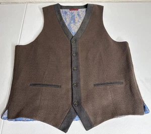 Herrenweste LUCIANO VISCONTI groß braun Waffelmuster Polyestermischung geknöpft - Bild 1 von 20