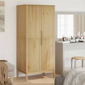 Wardrobe Storage Cabinet Closet Organizer Furniture Solid Wood Pine vidaXL - Picture 1 of 33