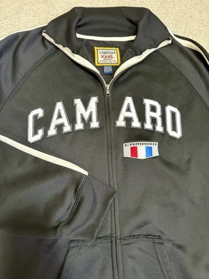 Camaro Jacket Fleece Mens XXXL Black Embroidered Logo Full Zip J. America Racing - Image 1 of 4