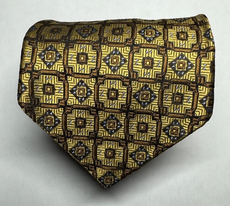 Robert Talbott, Best of Class, 100% Silk, Gold with Geometric Shape Business Tie - Image 1 of 3