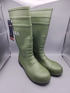 HISEA Men Rain Sz 10 Boots w/Steel Shank Waterproof Corrosion-Resistant Mud Work - Bild 1 von 14