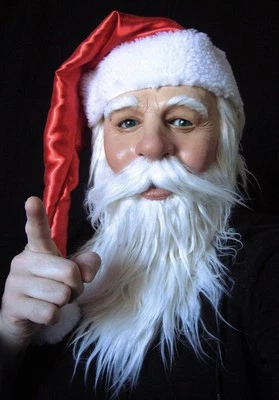 Santa Claus Half Mask, Papa Noel mask, Red Xmas Cosplay - Image 1 of 4