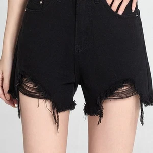 For Womens' Relaxed Fit Summer Short Pants featuring a Flattering Rip Design - Picture 1 of 56