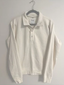 Denim & Flower Sweatshirt Herren M Ricky Singh Creme Knopfleiste Kragen D&F - Bild 1 von 11