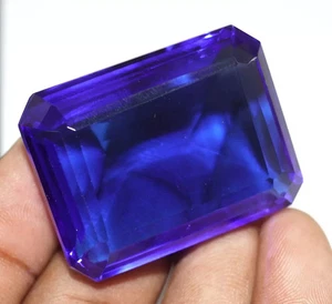 Piedras preciosas sueltas naturales certificadas brasileñas topacio azul corte esmeralda 101+ quilates - Imagen 1 de 7