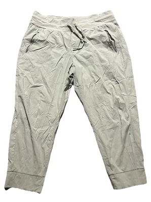 Athleta Trekkie North Pants Women 18 Ecru Light Beige Pockets Stretch Jogger - Image 1 of 4