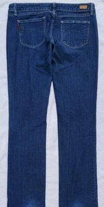 PAIGE BLUE HEIGHTS Women's Low Slim Straight Blue Jeans Med Wash EUC Size 31x33 - Picture 1 of 11