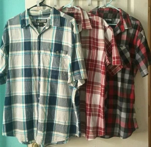 Herren Kurzarm Freizeit/Kleid Button Down Hemden XL Karos, 3 Stück - Bild 1 von 13