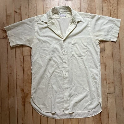 VTG 1950s Hathaway for Abraham & Straus Men’s Shirt Pale Yellow Rockabilly S/M - Image 1 of 4