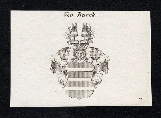 ca. 1820 Burck Wappen Adel coat of arms Kupferstich antique print heraldry - Bild 1 von 1