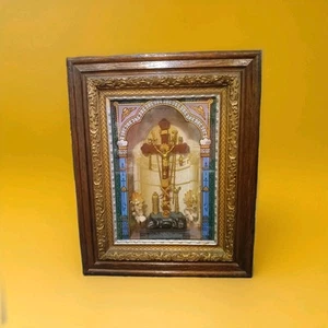 CHRISTIAN SHRINE ICON THY KINGDOM COME 100 DAYS OF INDULGENCE PIUS IX 1877 C - Bild 1 von 6