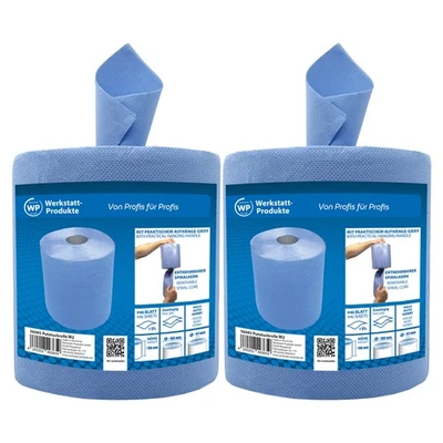 2x Putzrolle Putztuchrolle je 450 Blatt 2-lagig Werkstattrolle blau - Bild 1 von 4