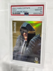 WOLF 2020 PANINI RARE OUTFIT FORTNITE OPTICHROME HOLO # 106 PSA 10 - POP 1 - Bild 1 von 2