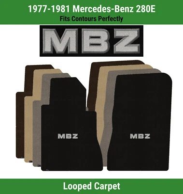 Alfombrillas delanteras Lloyd Classic Loop para Mercedes-Benz 280E 77-81 con apliques MBZ Foto 1 de 4