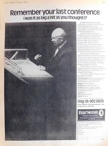 1974 Reklame Wappen Gruppe "ESSO HOTELS" {Nikita KRUSCHTSCHOW) Original Printanzeige 744G - Bild 1 von 1