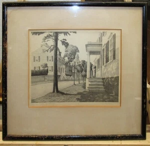 Ruth Haviland Sutton litografia d'epoca di Orange St, Nantucket elencato Nantucket - Foto 1 di 8