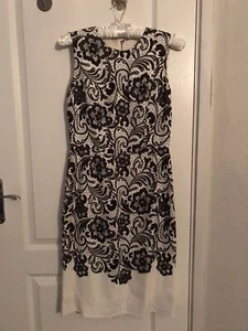 Dolce Gabbana White And Black Lace Print Size 42 Used Once Freshly Dry Cleaned - Picture 1 of 5