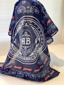 Budweiser Beer Navy Bandana Africa Australia Asia Europe America 100cm X 90cm - Picture 1 of 7